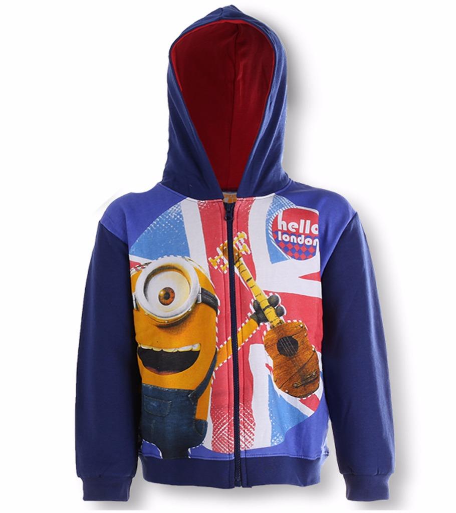 Boys Despicable Me Minions Zipped Hooded Fleece Lined Jumper Jacket Age