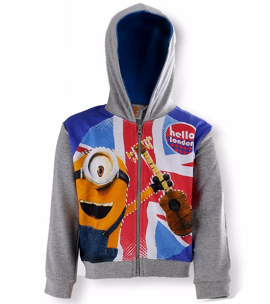 Boys Despicable Me Minions Zipped Hooded Fleece Lined Jumper Jacket Age
