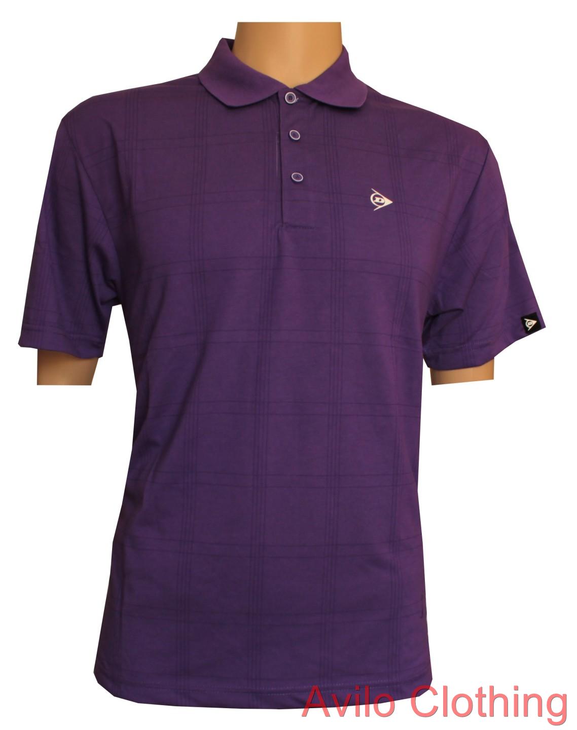 Brand New Dunlop Mens Checked Polo Shirt, Short Sleeves, Golf, Top, RRP