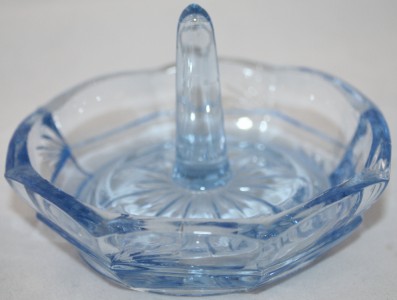 Vintage Light Blue Glass Dressing Table Vanity Set RARE