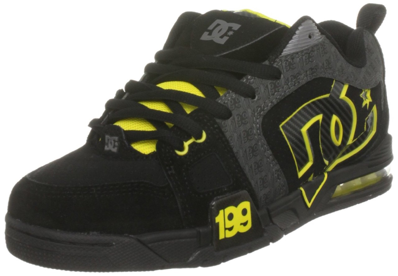 blue and yellow dc shoes