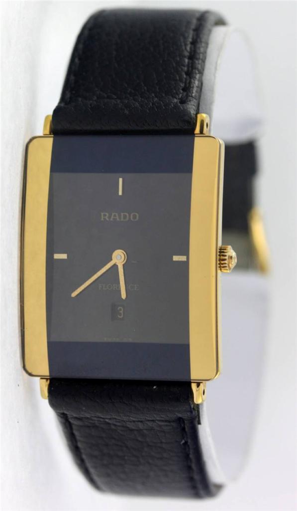 Rado Florence 160.3670.2 Sapphire Crystal Black Gold Date Men's Women's