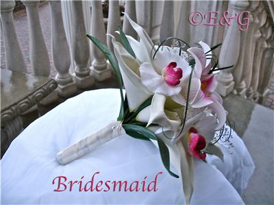 Silk Lily Wedding Bouquets on Lily Fuschia Wedding Bouquets Bouquet Bridal Corsage Flowers Love Silk