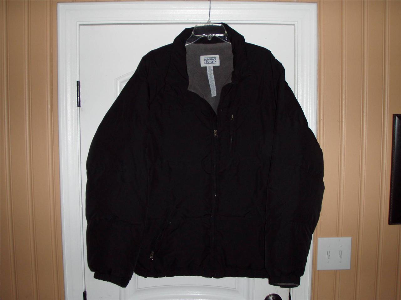 Old Navy Black Down Filled Fleece Lined Puffer Winter Parka Jacket Coat Mens XL eBay