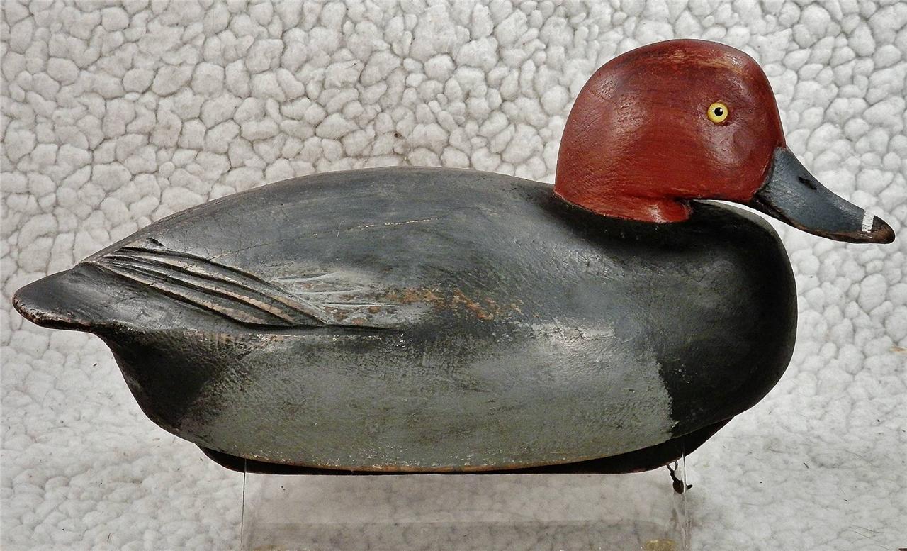 SUPERB 1950 Vintag BEN SCHMIDT Drake REDHEAD Wood Duck Decoy CENTERLINE