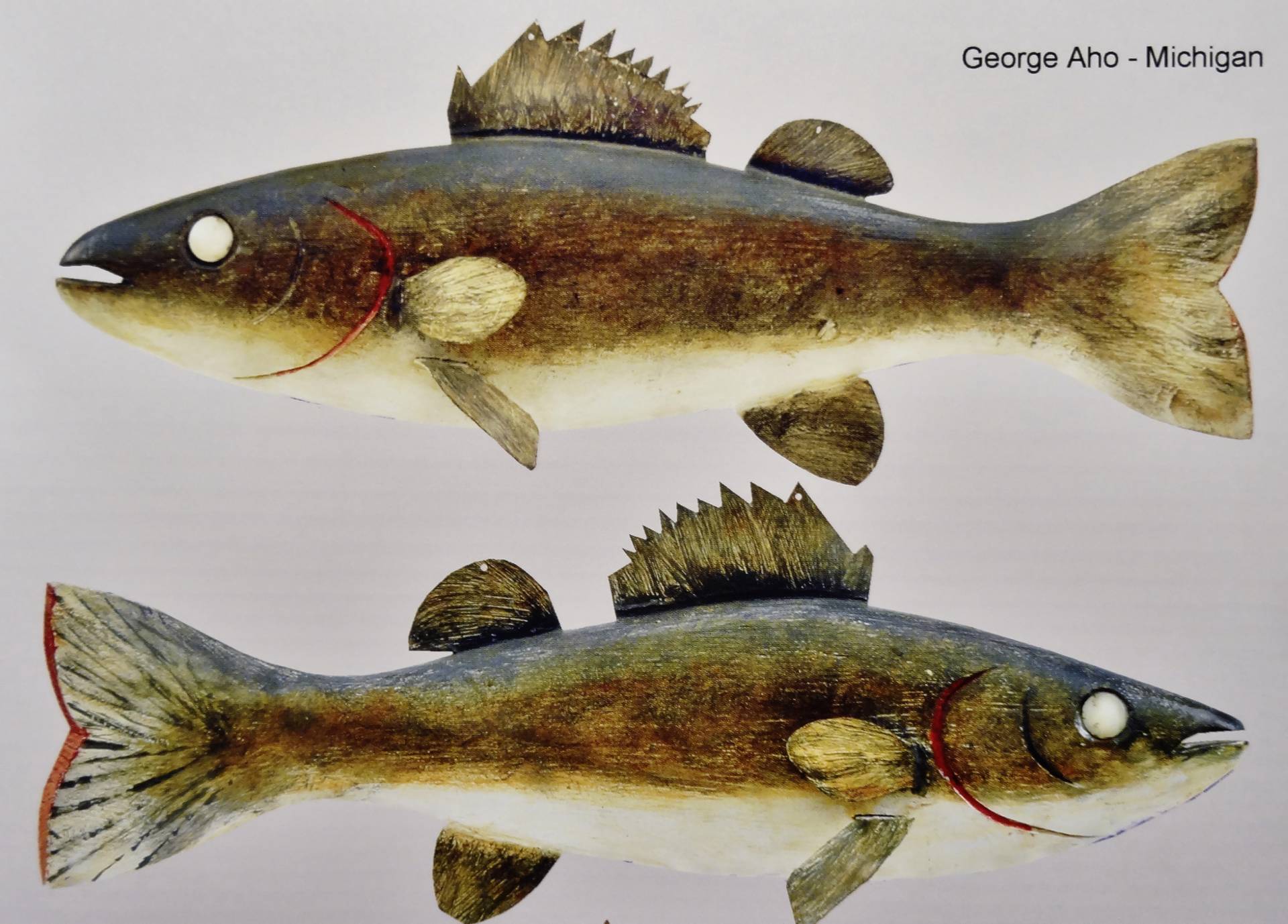 VERY SCARCE MINT SIGNED 1970 AHO" Working PIKE Wood Fish Decoy