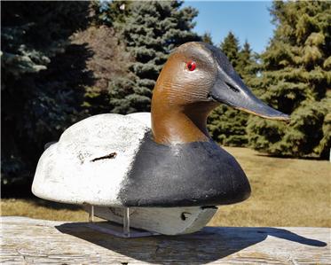 ralph superb decoy 1965 canvasback rigged duck rare later form wood very