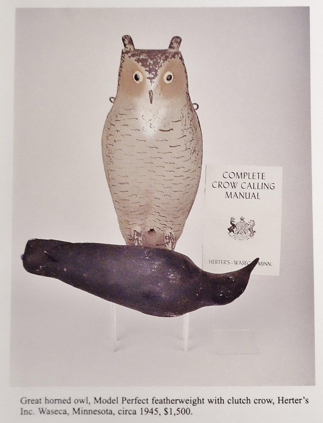 RARE AWESOME 100 ORIG 1940 HERTER'S FACTORY Model Perfect WOOD OWL