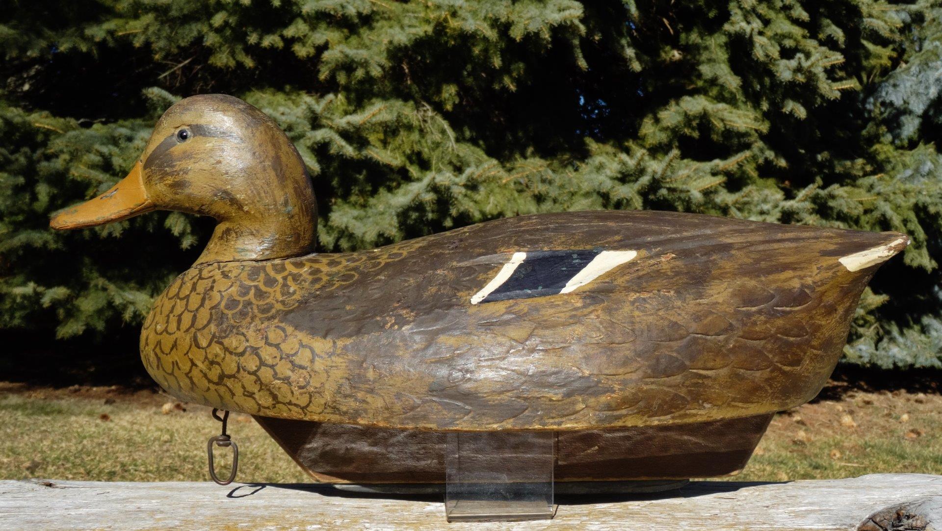 VINTAGE VERY EARLY ST. CLAIR FLATS c1930 "BEN SCHMIDT" Wood Duck Decoy