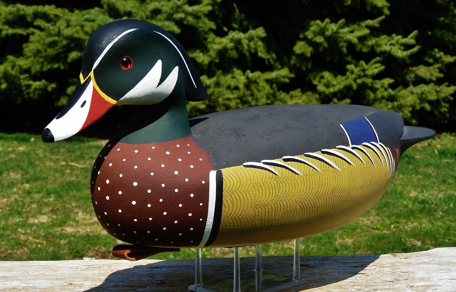 MINT SUPERB 100 ORIG SIGNED 2008 JAMIE HAND HOLLOW WOOD DUCK Decoy