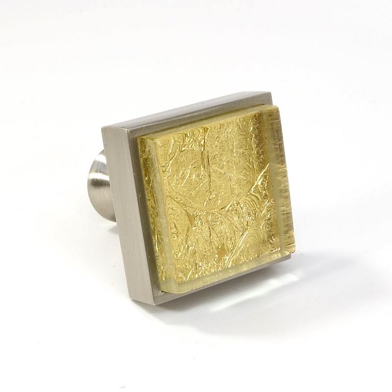 Crystal Glass Brushed Nickel Square Knob Modern Kitchen Closet Handle eBay