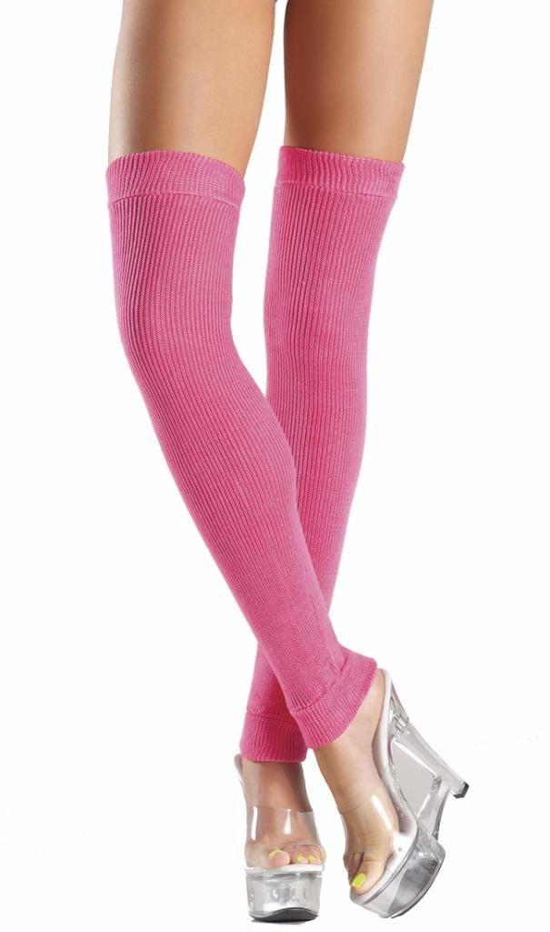 Acrylic Knit Thigh High Leg Warmers Retro Costume 80s Neon Bw711 Ebay