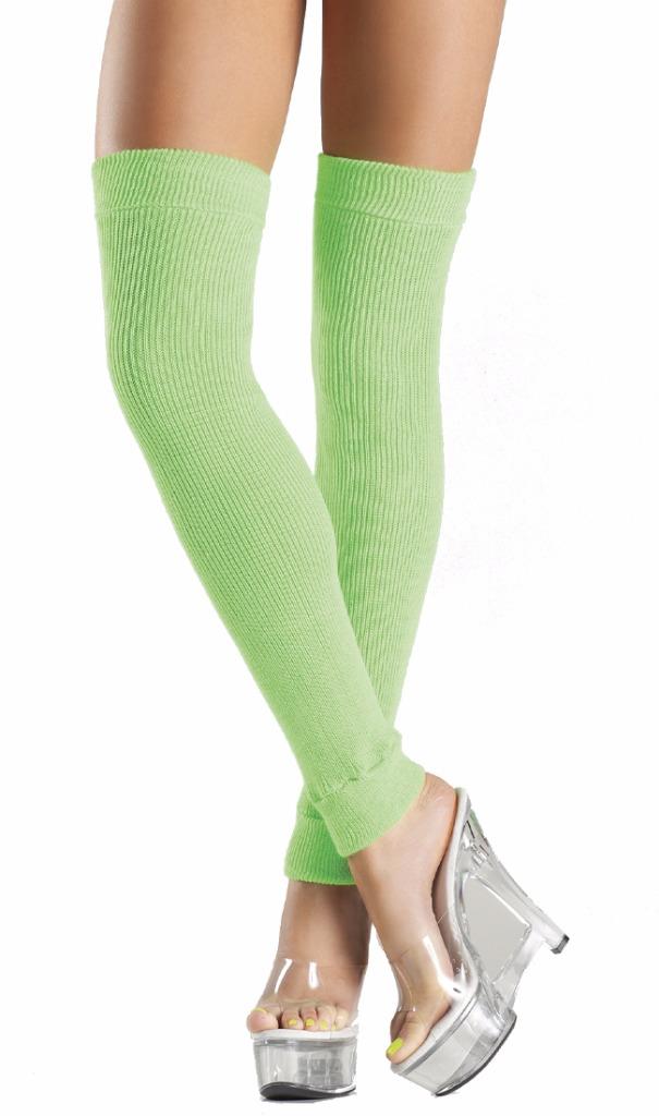 Acrylic Knit Thigh High Leg Warmers Retro Costume 80s Neon BW711 eBay