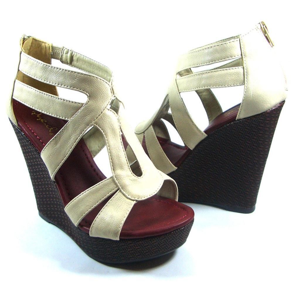 white strappy platform heels