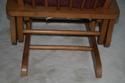  Chairs  on Wine Wood Frame Glider Rocking Chair   Match Gliding Stool In Separate