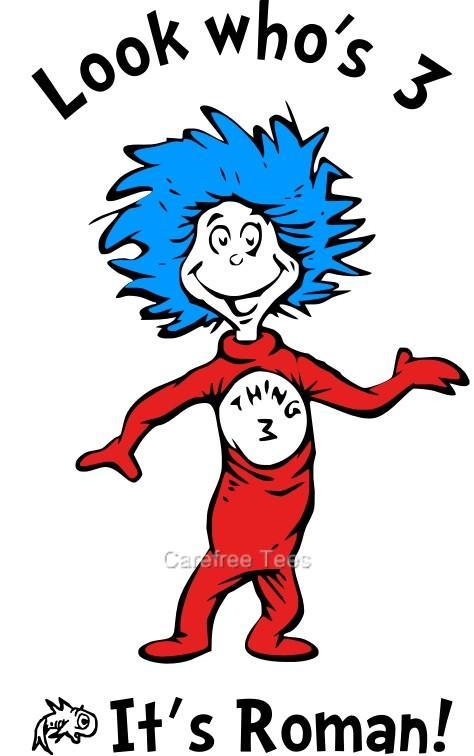 Dr. Seuss Thing 3 or 4 TShirt PERSONALIZED BirthdayYear | eBay