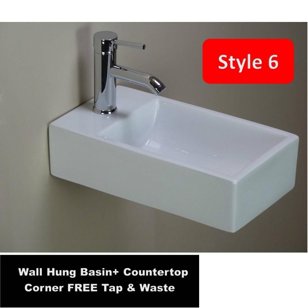 ... Bathroom Ceramic Vanity Wall Hung Countertop Corner Cloakroom Wash