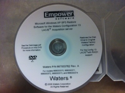 chromatography empower restore waters hplc software dvd data