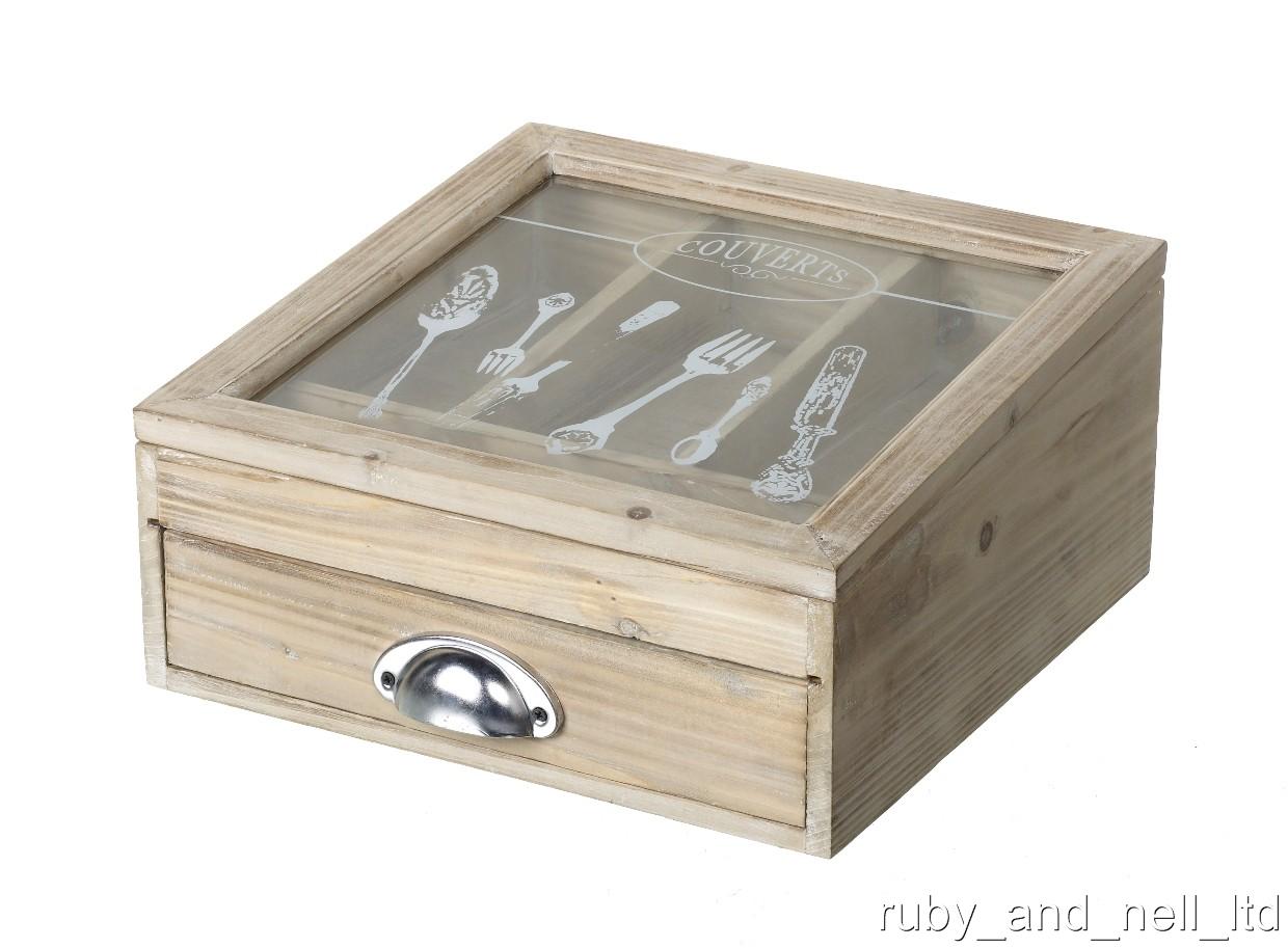 French Style Wooden Cutlery Box by Parlane eBay