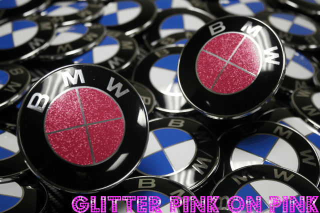 Pink bmw hood emblem