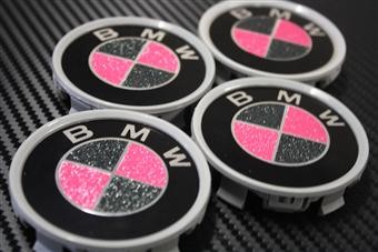 Black and pink bmw emblem