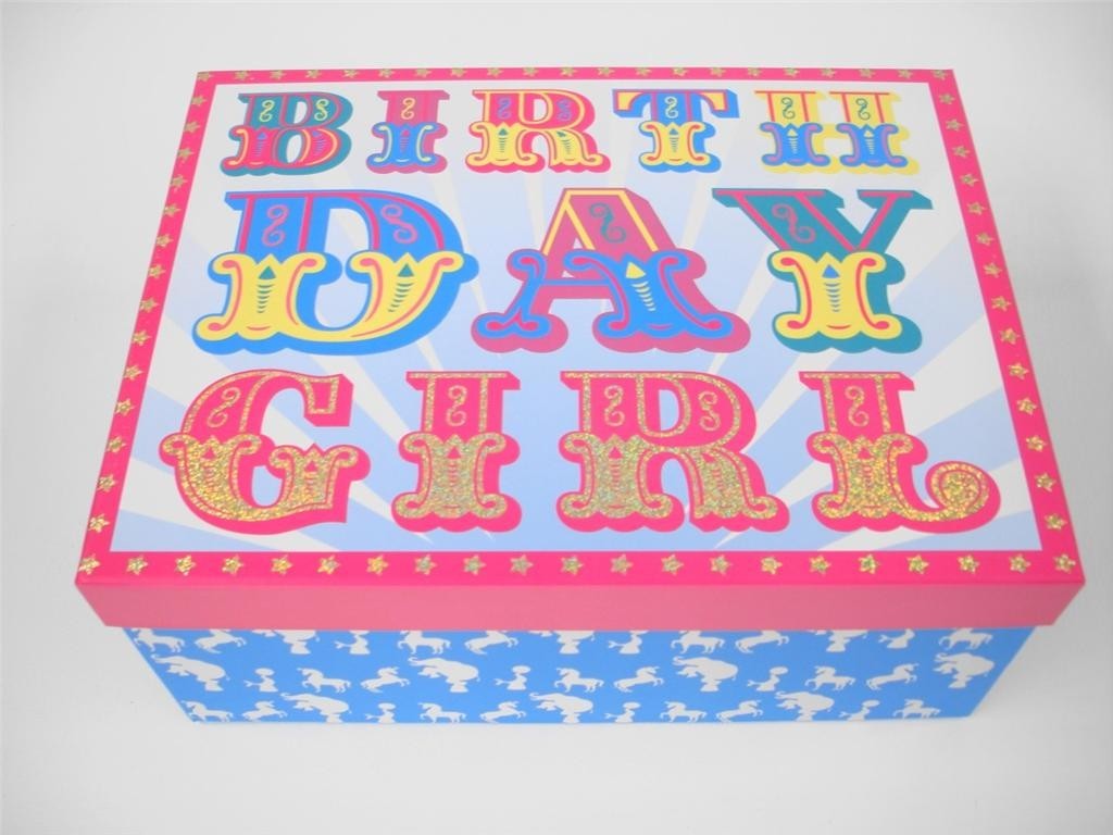 HAPPY BIRTHDAY KIDS DECORATIVE A4 PAPER STORAGE BOXES STRONG CARDBOARD