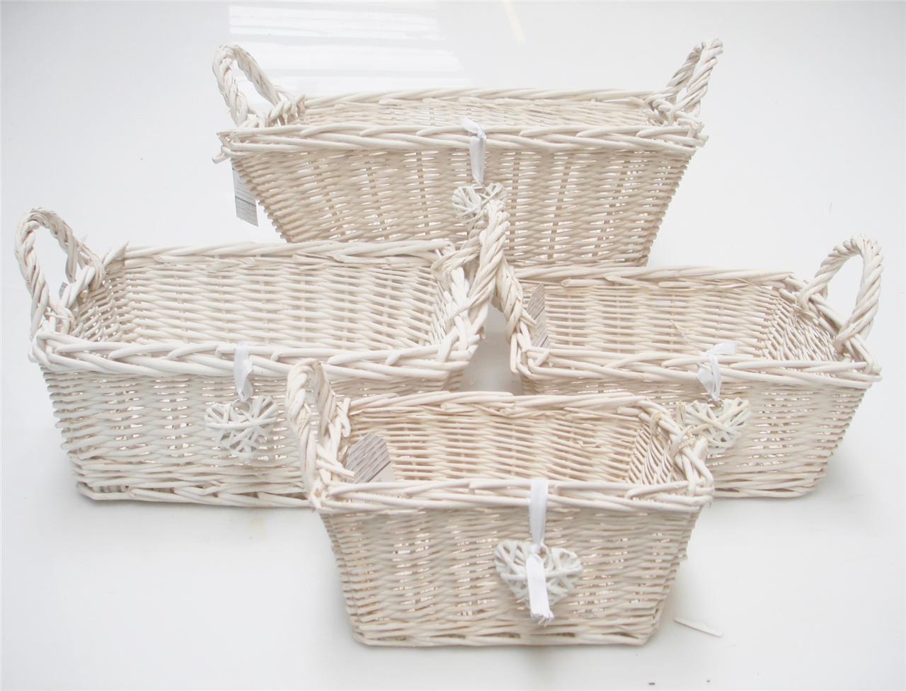 oval rectangl white french shabby chic wicker kitchen crafts home storage basket ebay oval rectangl white french shabby chic wicker kitchen crafts home storage basket ebay