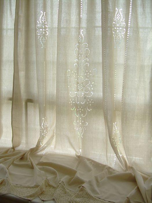 New Tab Top Embroidered Hollow Out Cotton Linen Crochet