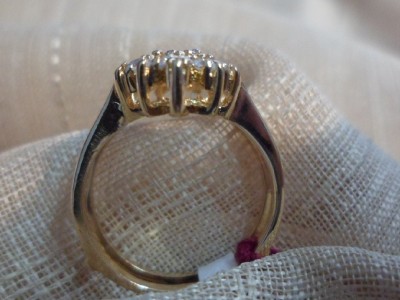 ladies 14k yellow gold 27ct diamond wedding band insert ring sz 4 3 4 