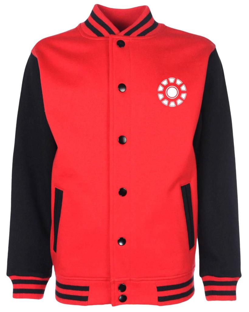 BNWT KIDS IRON MAN CHEST LIGHT AMERICAN BASEBALL VARSITY JACKET COLLEGE