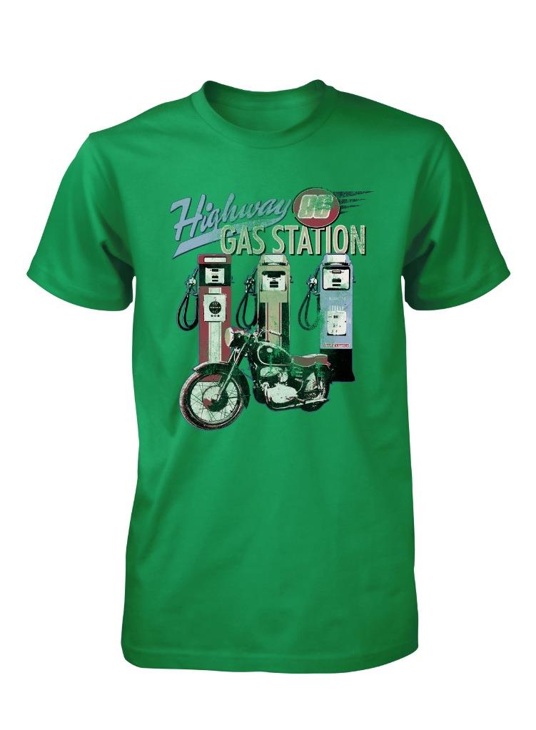 BNWT HIGHWAY GAS STATION MOTORCYCLE ROUTE 66 CLASSIC ADULT T SHIRT S