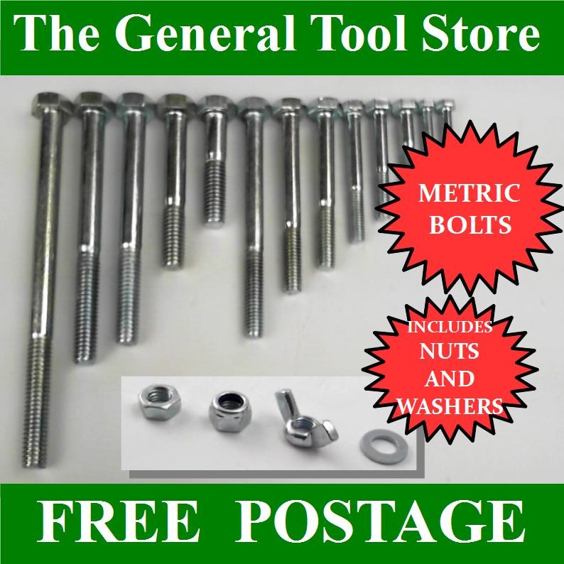 BOLTS XOX PART THREAD BOLTS WITH NUTS AND WASHERS M12 12 MM CHOICE