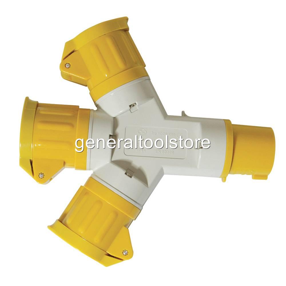 16 AMP 16A 110V 110 VOLT YELLOW PLUGS, SPLITTERS AND SOCKETS WEATHER ...