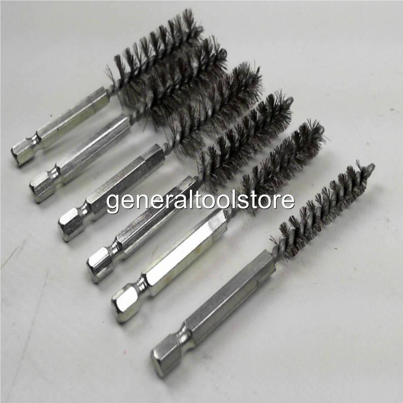 ROUND TUBE BOTTLE BRUSHES STAINLESS STEEL NYLON BRASS DRILL