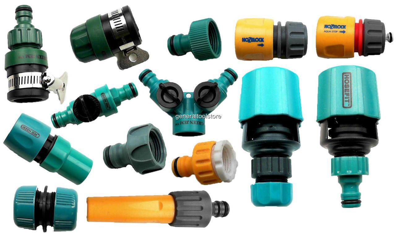 HOZELOCK & COMPATIBLE HOSE FITTINGS SPRAY GUN WATER STOP GARDENING TAP