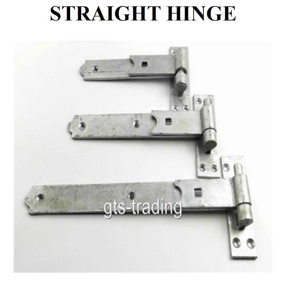 PAIR OF HEAVY DUTY HOOK & BAND GATE HINGES CRANKED or STRAIGHT