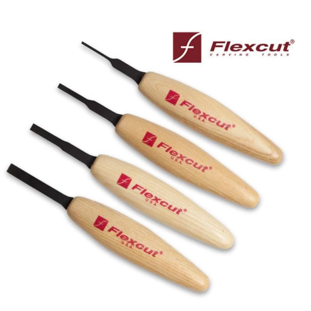 FLEXCUT MT100 MICRO CHISEL TOOL SET FOUR CHISELS carving mouths and