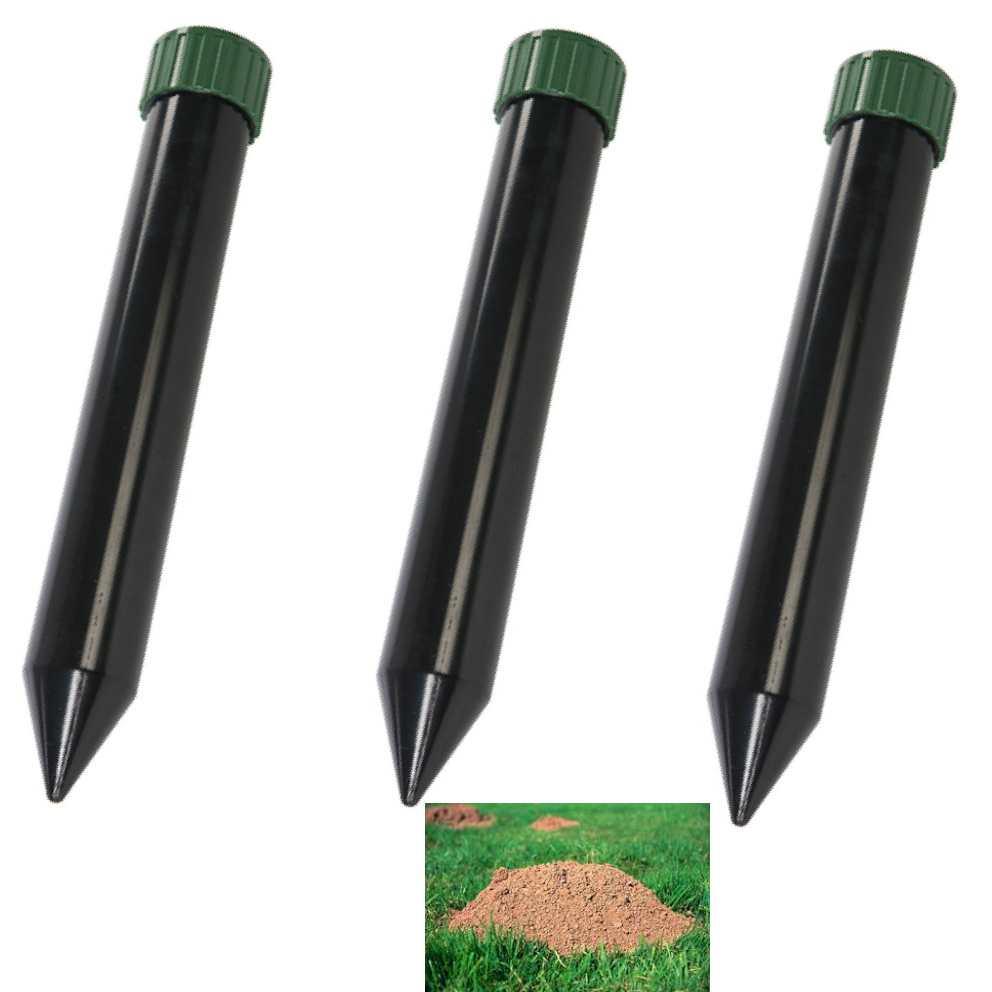3 X BATTERY POWERED GARDEN ULTRA SONIC MOLE RODENT REPELLER DETERRENT REPELLENT