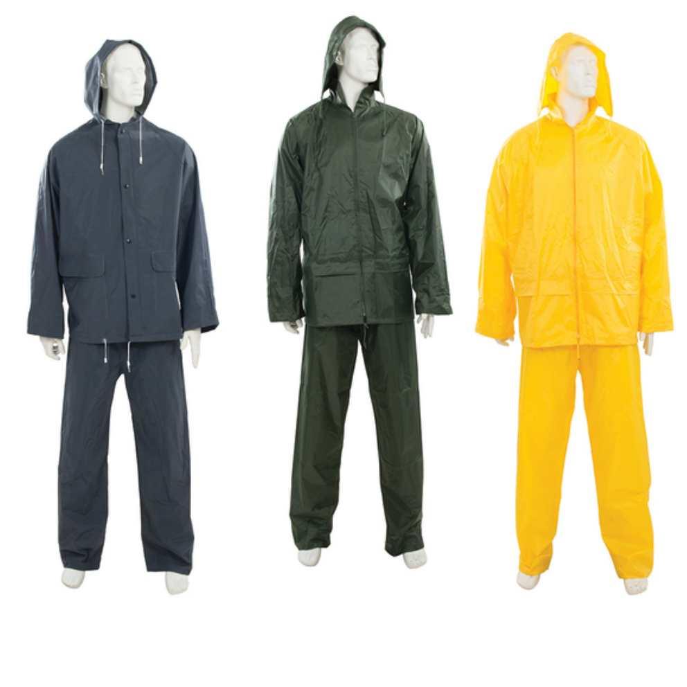 Adults Waterproof Rain Suit Jacket andTrousers Set Womens Mens Ladies