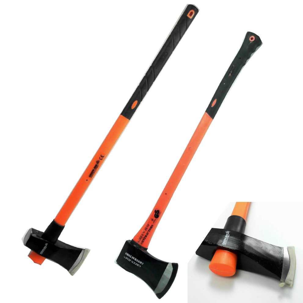 CONTRACTORS LOG SPLITTING MAUL & FELLING AXE FIBREGLASS HANDLES LOGS