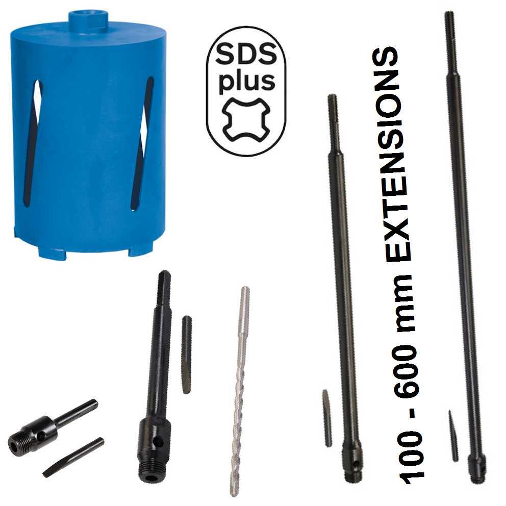 SDS PLUS FITTING DIAMOND CORE DRILL BITS FOR CONCRETE STONE. UPTO 600