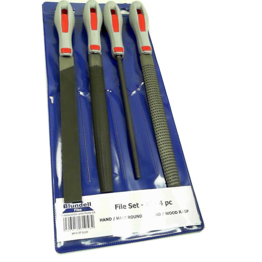 Quality Blundell Wood Rasp & Metal File Set 8 200 mm Flat Half Round NFH.8FSWR