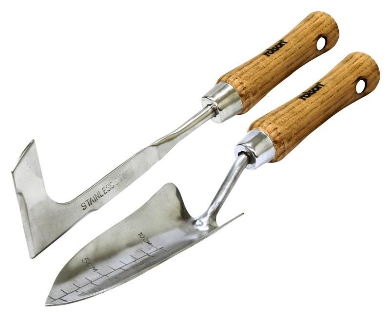 2pc stainless Steel Weeder Slab Block Paving & Transplanter Trowel Ash