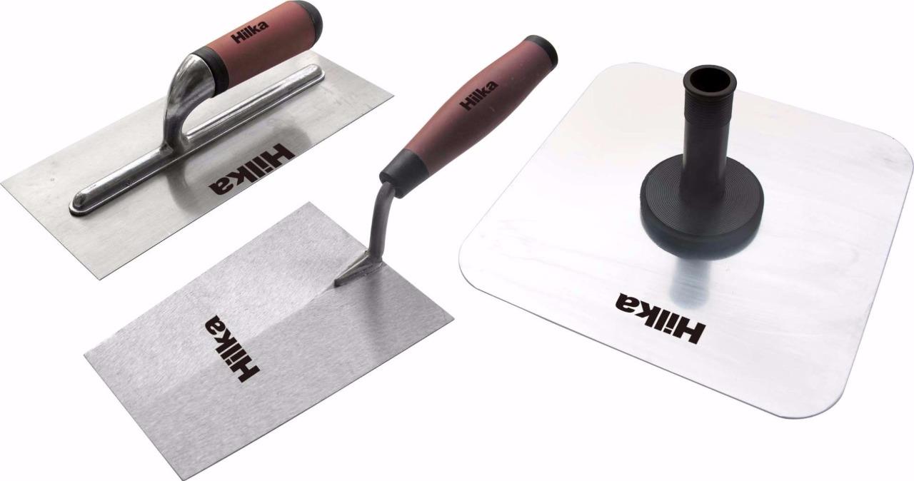 3 PIECE PLASTERERS SET PLASTERING HAWK FINISHING AND BUCKET TROWEL