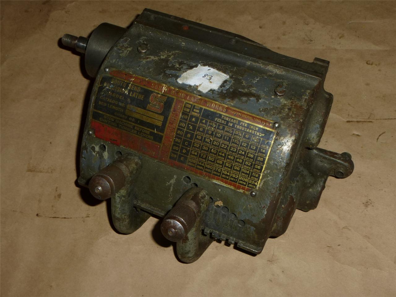 SOUTH BEND 10 METAL LATHE QUICK CHANGE FEED GEAR BOX 83 eBay