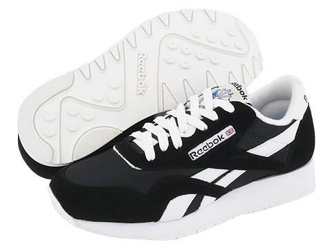 white and black reebok classics