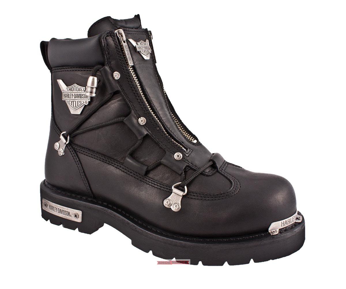 black leather motorbike boots