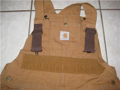 carhartt hunting bibs overalls size 36x32 upland hunting brush pants