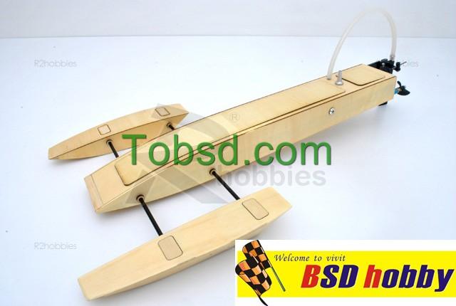 19.5 inch  RC EP Wooden Mini Trident  Kit RC Boat outrigger rigger hydroplane hydro