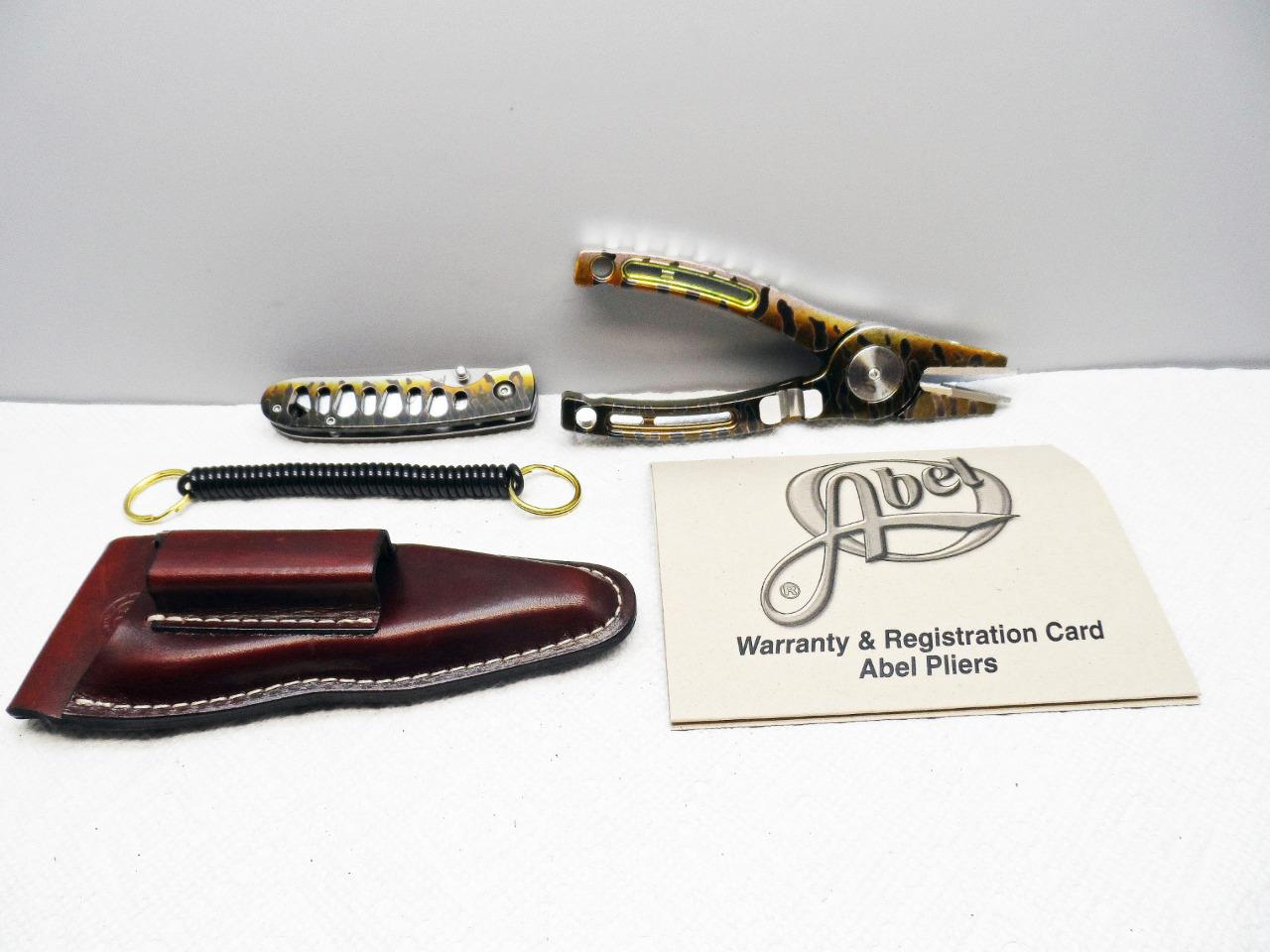 Abel 4 Pliers & Knife Set w/Sheath Fish Graphics FlyMasters eBay